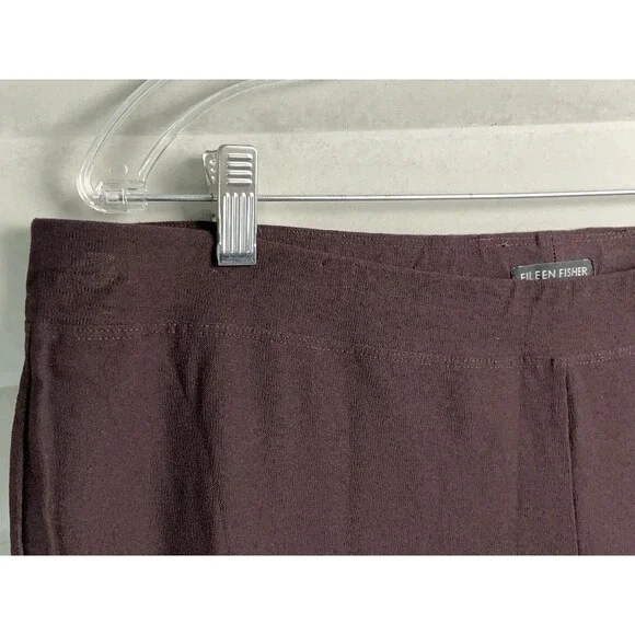 Eileen Fisher Women XL Stretch Crepe Slim Ankle Pant Purple Pull On Drapey READ - Picture 5 of 9